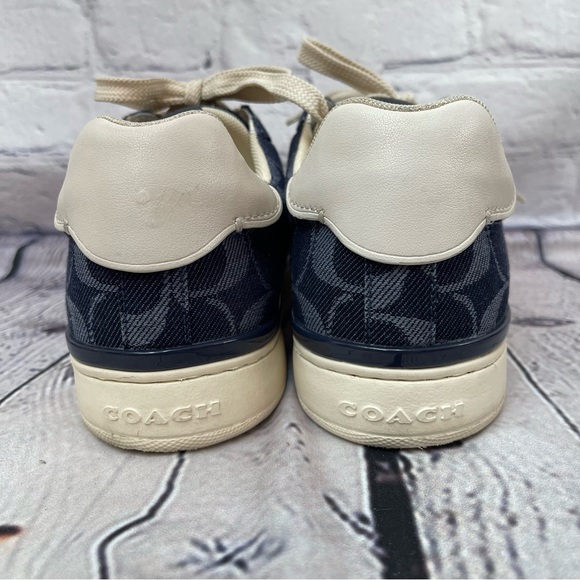 Coach Denim Signature Jacquard Lowtop Sneakers Navy Blue size 9 - Picture 5 of 11